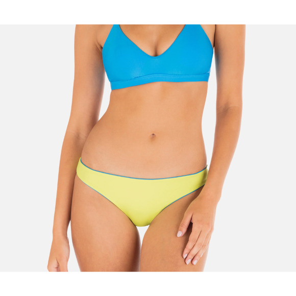 Hurley Solid REVERSIBLE Moderate Swim Bottom Blue Beat/Neon Lime Size XL 14282 - Picture 3 of 4